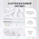 10x10ft White Glitter Backdrop Curtain for Parties, Wrinkle Free Satin Photo Backdrop Drapes 2 Panels 5x10FT Shimmer Back Drop Cloth for Wedding Birthday Baby Shower Photography Background Decor
