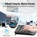 Wireless Keyboard and Mouse Combo,Silent Soft Touch Quiet Keyboard Less Noise 90%,Ergonomic with Wrist Rest,2.4GHz 104 Keys Full Size,2400 DPI Mouse,for Office/Work/Home/PC Computer/Laptop/Mac,Black