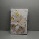 WENGTIAO 3Pcs Elegant White Lily Flowers Canvas Wall Art Boho White Floral Gold Edges Prints Pictures Paintings Beige Blossom Artwork for Living Room Bedroom Office Bathroom 16x24 x3