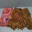 8 Pcs Girls Kids 60s 70s Hippie Costume Disco Outfits Fringe Vest Boho Bell Bottoms Hippie Outfits Accessories Set XL