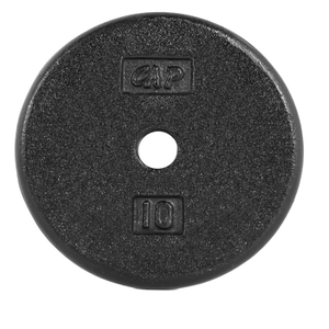 CAP Barbell Cast Iron Standard 1-Inch Weight Plates, Black, 10 Pounds