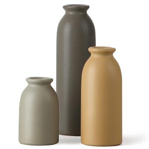 CWLWGO-Ceramic Matte Vase for Home Decor, Modern and Minimalist Decorative Vases Set. Farmhouse Decor,Living Room Tabletop, Bookshelf Centerpiece Decoration,Boho Decor.Matte Multi