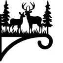 Deer and Tree Weather Resistant Metal Hanging Plant Brackets, 2 pack