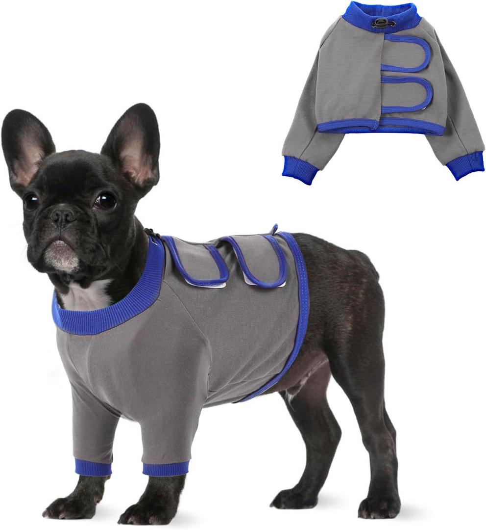 Dog Recovery Sleeves - Front Leg Protection, Prevent Licking, Breathable, Grey M Size (Medium(CHEST:17.3-21.6"))