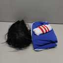 6 Pcs Women Light Blue Costume Full Set Cosplay with Wig Glasses Blue Shirt Skirts Socks Hairpin (XX-Large)