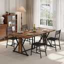 HOOBRO Dining Chairs Set of 2, Wooden Kitchen Chairs with Metal Frame, Industrial Dining Chairs with Back, Easy to Assemble, Farmhouse Dining Chairs for Living Room, Black BB39CD01, 15.4"l X 13.8"w X 34.4"h