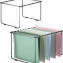 2 Sets Hanging File Folder Frame,Legal/Letter Size,15.2W 9.25H,Hanging Folders Holder for Desktop Organizer and Metal Rail in Filing Cabinet Drawer.