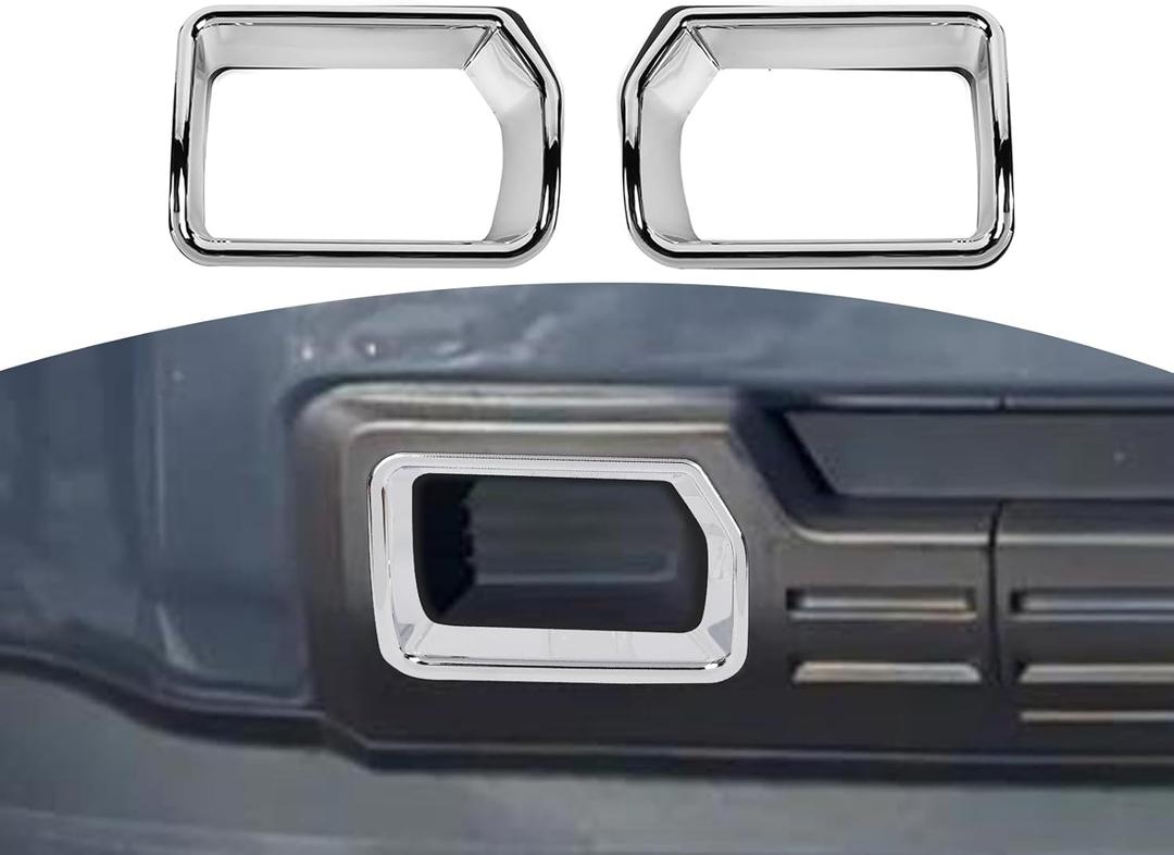 For Sierra Front Bumper Trailer Hook Trim Cover for GMC Sierra 2014-2015 Chrome Exterior Accessories 2pcs