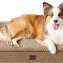 EHEYCIGA Orthopedic Dog Beds for Extra Large Dogs, Waterproof Memory Foam XL Dog Bed with Sides, Non-Slip Bottom and Egg-Crate Foam Big Pet Couch Bed with Washable Removable Cover, Camel