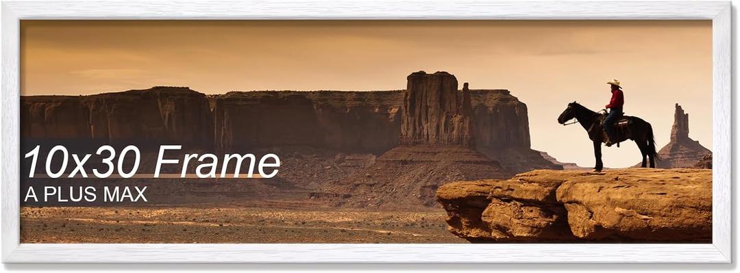 A PLUS MAX 10x30 Picture Frame White Light Weight Wall Mount