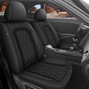 AOMSAZTO Seat Covers Custom Fit for Dodge Challenger 2008-2024: Waterproof Leather Car Seat Cover for Challenger TA R/T GT SXT SRT (Black, 2PCS Front Seat)