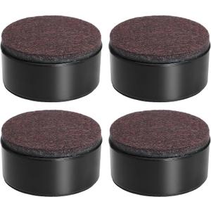 4 Pcs Self-Adhesive Furniture Bed Risers, Round Heavy Duty Carbon Steel Table Sofa Risers Adds 1.2" Height with Felt Pad, Black