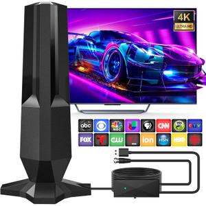 2026 TV Antenna Indoor,TV Antenna for Local Channels with 3500 Miles Range,Digital TV Antenna Support 8K 4K 1080P All TVs,Smart TV Antenna Outdoor Easy Installation 360 Reception-HD Antenna 25ft Coax (Black)