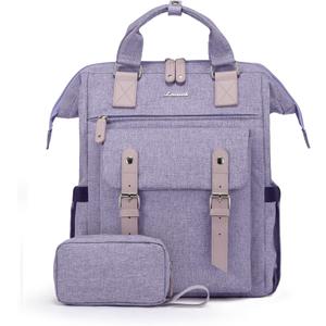 LOVEVOOK Laptop Backpack for Women, 15.6 Inch Teacher Nurse Bag Work Travel Computer Backpacks Purse, College Bookbag for School, Water Resistant Daypack, 15.6 inch (Purple-purple)