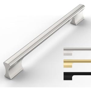 10 Pack Brushed Satin Nickel Cabinet Pulls - 7.5 Inch Handles for Kitchen Cabinets and Drawers (7.5"/192MM Hole Center)