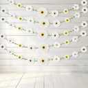 Outus 73 Pcs Daisy Wildflower Garland 98.5ft Artificial Flowers Vines Leaves Banner Hanging Floral Garland Decorations for Baby Shower Garden Wedding Party Wall Background DIY Craft(White)