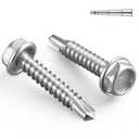 #8 x 1-1/4 Inch Self Drilling Screws, 140pcs 1 lbs Self Tapping Screws for Metal, 410 Stainless Steel Hex Washer Head Sheet Metal Screw