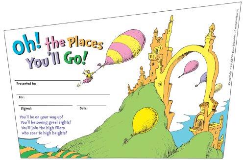 2 Pack Eureka Back to School Dr. Seuss, 'Oh, The Places You'll Go' Recognition Awards for Kids, 36pc. 8.5'' W x 5.5'' H