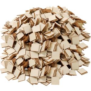 Square Wood Tiles, 1.18 Inch, 1/8 Inches Thick, 1000 Pieces, Unfinished Square Wood Slices for DIY Crafts
