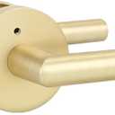 goldenwarm Gold Door Handles Interior, Privacy Brushed Brass Interior Door Handles, Heavy Duty Zinc Alloy Brushed Gold Door Lever for Bedroom and Bathroom (1 Pack)