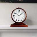 Desk Clock for Table Decor,Retro Mantel Clock Battery Operated for Fireplace Mantel, Living Room,Bedroom,Office,Desktop Decoration (Brown)