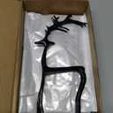 Set of 2 Black Reindeer Christmas Decor, Metal Reindeer Statues, Black Finish European-Style Modern Reindeers Christmas Tabletop Decoration for Mantel Living Room Bedroom Home Decor