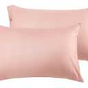 Warmstar Cotton Pillow Cases Standard Size Set of 2, 600 Thread Count Pillowcases 20x26 Inches, Soft Long Staple Cotton Pillowcases Breathable with Envelope Closure, Pink
