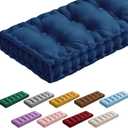Bench Cushions for Indoor Furniture 42x16 in Velvet Kitchen Dining Piano Window Seat Cushion, Tufted Patio Porch Swing Thicken Bench Pad Memory Foam(Royal Blue)