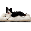 Washable Dog Bed Large Sized Dogs, Deluxe Dog Crate Beds Comfy Fluffy Kennel Pad Anti-Slip Pet Sleeping Mat, Machine Washable Dogs Pillow, 35"x23"x3.5", White