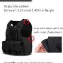 UNIVIVO Kids Tactical Vest Youth Army Costume for Boys Girls 8 10 12 14 Outdoor Airsoft Game (Black, M)