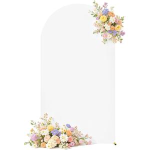 White Arch Backdrop Cover for Wedding, 6FT White Arch Cover Stretchy Backdrops, Double-Sided Arch Stand Covers for Wedding Ceremony, Baby Shower, Birthday Party Decoration