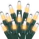 Christmas Lights Clear White 100 Count Incandescent Lights UL Certified Connectable Christmas Tree Lights with Green Wires for Indoor Outdoor Xmas, Wedding, Holiday, Party, Home Decorations