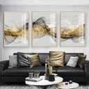 KQZVCU Modern Minimalist Luxury Canvas Painting Wall Art Picture for Living Room Sofa Gold Abstract Home Decoration 60x80cmx3 Inner Frame