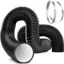 VIVOSUN Dryer Vent Hose, 4 inch Aluminum Foil Ducting, 16FT Long Heavy-Duty Dryer Hose Vent Kit for HVAC Ventilation, Exhaust, Duct Fan Systems, Black Flexible Air Duct w/ 2 Clamps
