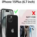 Dssairo for iPhone 15 Plus Case, with 2X Screen Protectors + 2X Camera Lens Protectors, [15FT Military Grade Protection] Anti-Fingerprints Anti-Scratch Translucent Matte Backfor (Black)