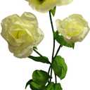 Giant Peony Artificial Flower 3PCS, Yellow Foldable Fake Flowers