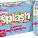 SPLASH REFRESHER Sparkling Water, Kiwi Watermelon - 8-Pack, 12 Fl Oz Cans - Flavored Carbonated Seltzer Water with Electrolytes, Zero Sugar & Zero Calories (EXP 04/16/27)