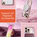 MATEPROX Magnetic Marble Compatible with iPhone 16 Pro Case 6.3'' [2024],Stylish 3D Pattern Protective Phone Cases [Compatible with MagSafe] with Screen Protector Lanyard-Marble Purple