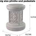 Classic Statuary Stand Outdoor Pedestal Sculpture Decor Plinth Base Riser, Garden or Home Resin Statuary Pedestal, 12.6" Tall, 7.1 Pounds, (Round)