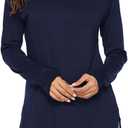 Newchoice Women's Casual Batwing Long Sleeve T Shirt Basic Loose Tunic Tops (Blue, L)