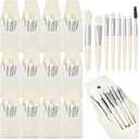 Tioncy 12 Sets Travel Makeup Brush Set Bulk Brushes Bag Bridesmaid Gift Synthetic Fibre Face Make up Brushes Angled Blush Brush for Wedding Bridal Shower Favors Bachelorette Party Gift(White)