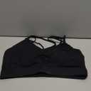 RUNNING GIRL Sports Bras for Women,Strappy Crisscross Back Padded Low Impact Running Sports Bra with Removable Cups (Large, Black)