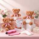Simgoing 19 Piece Bear Themed Baby Shower Diaper Changing Game Supplies Include 12 inch Bear Dolls Blindfold Diapers Games Prizes for Adult Gender Reveal Raffle Party(Fashion,Pink)