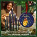 CHOANG Happy Hanukkah Ornament 2025 - Ceramic Jewish Holiday Keepsake for Men Women, Hanukkah Decorations for Home, Christmas Tree Hanging Gift, Jewish Chanukkah Decor