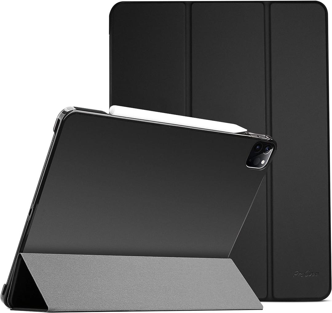 ProCase Smart Case for iPad Pro 12.9 2022/2021/2020/2018, Slim Stand Hard Back Shell Smart Cover for iPad Pro 12.9" 6th Gen/5th Gen/4th Gen/3rd Gen -Black