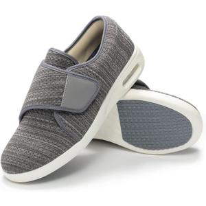 QHBPMGAD Diabetic Shoes for Women, Women's Wide Width Elderly Shoes, Adjustable Hook and Loop Closure Anti-Slip Breathable Lightweight, Swollen Feet Walking Edema Sneakers 12