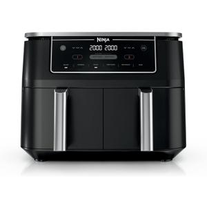 Ninja Foodi Air Fryer | 6-in-1 with 10-QT DualZone Baskets | Smart Finish to Cook 2 Foods at Once | Air Fry, Broil, Roast, Dehydrate, Keep Warm & Bake | 450 F |XL Capacity | Black | DZ302