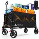 Hikenture 150L Wagons Carts Foldable, 330 lbs Collapsible Heavy Duty Wagon