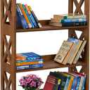 YCICI 3 Tier Bookshelf, Narrow Bookshelf Wood Bookshelf Organizer, Small Bookcase Display Shelf, 3 Shelf Bookcase for Desktop, Office, Bedroom, Living Room (Brown, 4 Tier)
