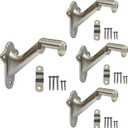 QCAA HandRail Brackets, 3", Zinc Die Cast, Brushed Nickel, 4 Pack, Made in Taiwan